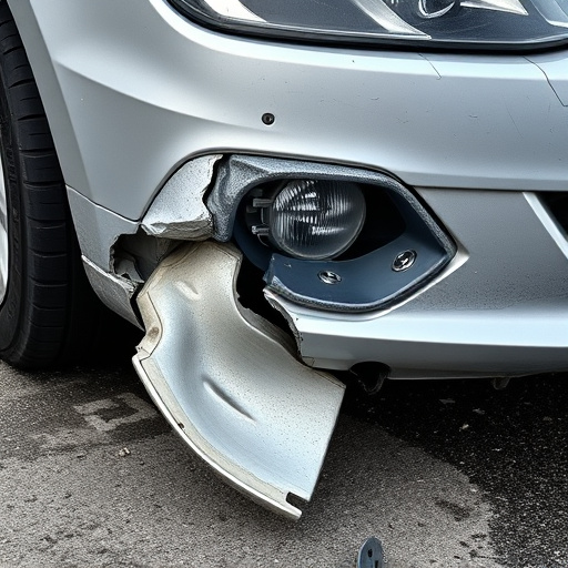 damaged car bumper