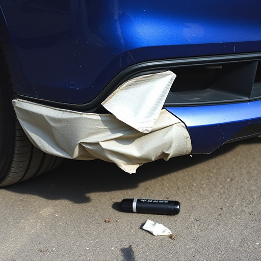 damaged car bumper