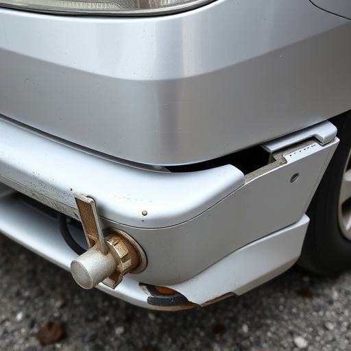 damaged car bumper