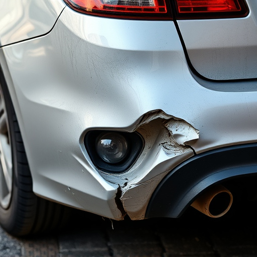 damaged car bumper