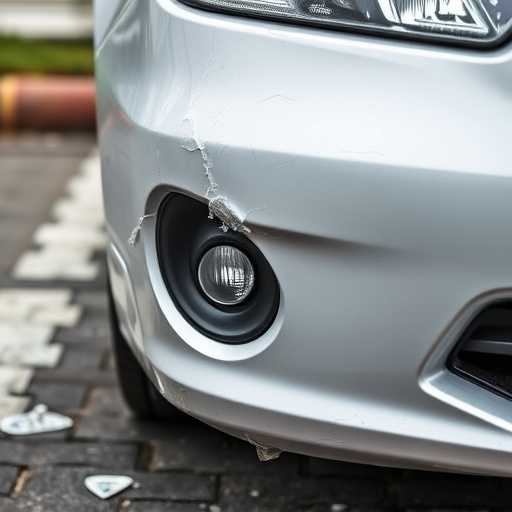 damaged car bumper