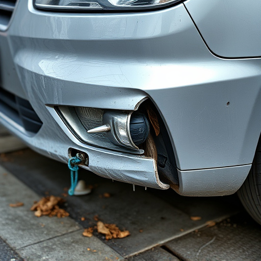damaged car bumper