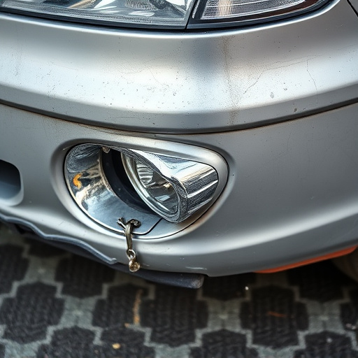 damaged car bumper