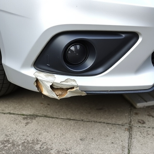 damaged car bumper