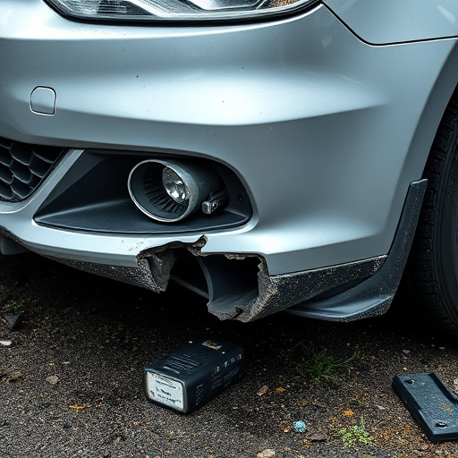 damaged car bumper