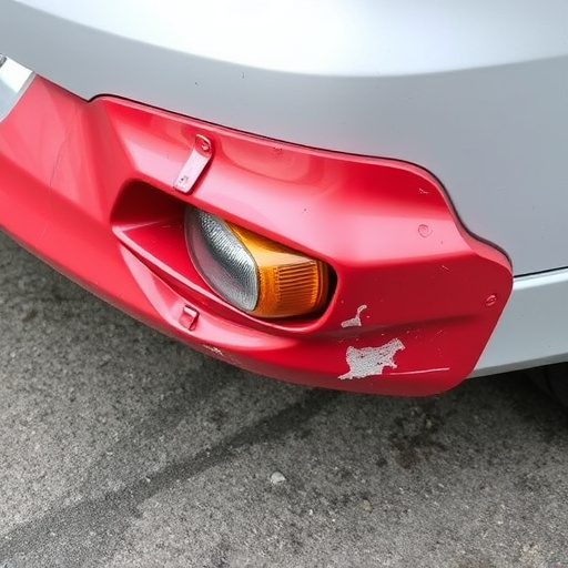damaged car bumper