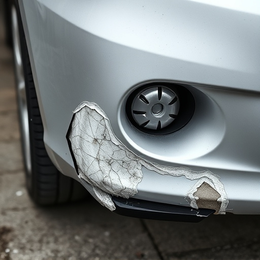 damaged car bumper