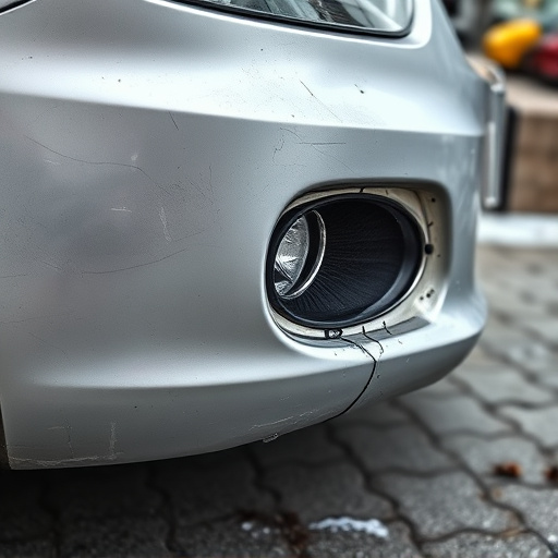 damaged car bumper
