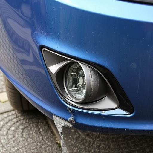 damaged car bumper