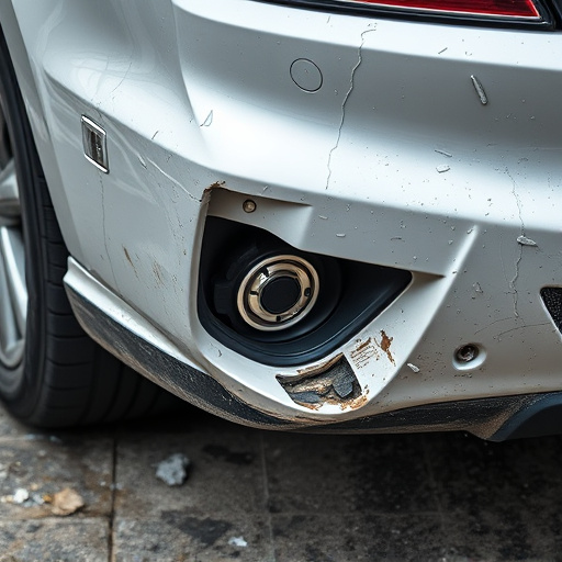 damaged car bumper