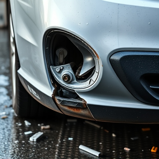 damaged car bumper