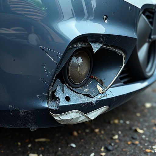 damaged car bumper