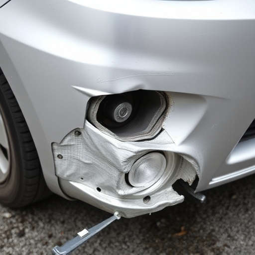 damaged car bumper