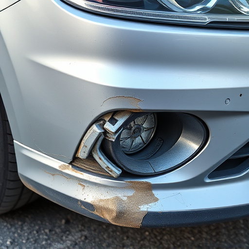 damaged car bumper