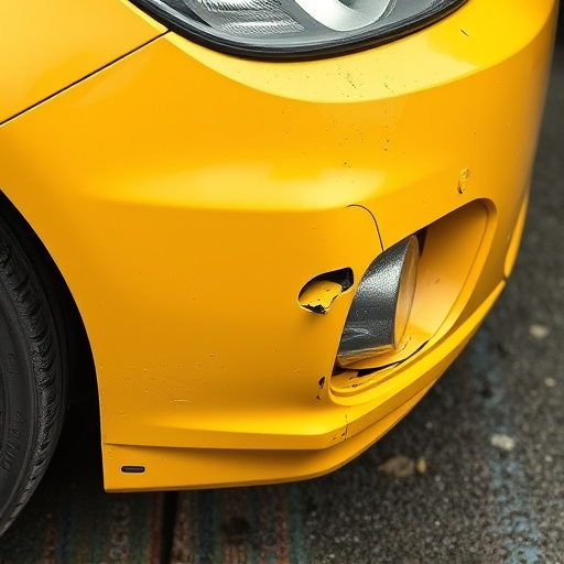 damaged car bumper