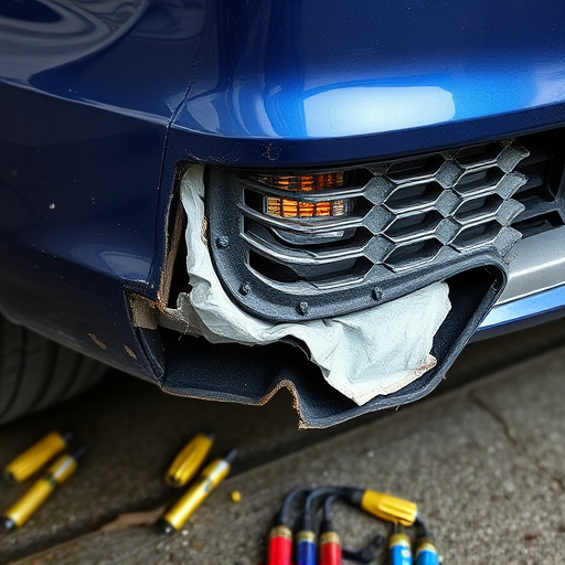 damaged car bumper