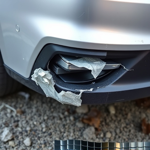 damaged car bumper