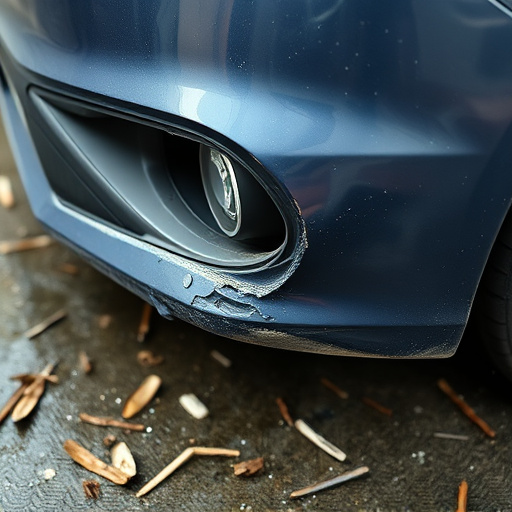 damaged car bumper