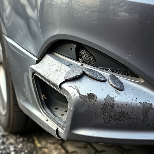 damaged car bumper
