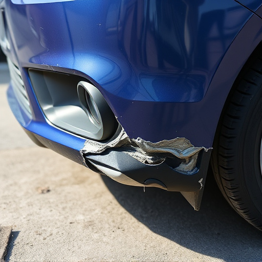 damaged car bumper