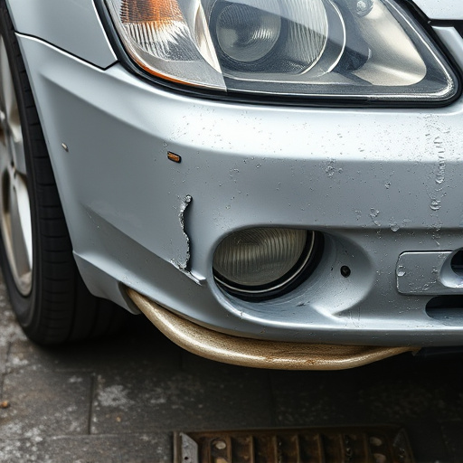 damaged car bumper