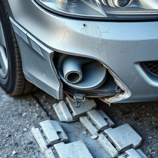 damaged car bumper