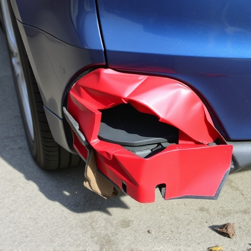 damaged car bumper