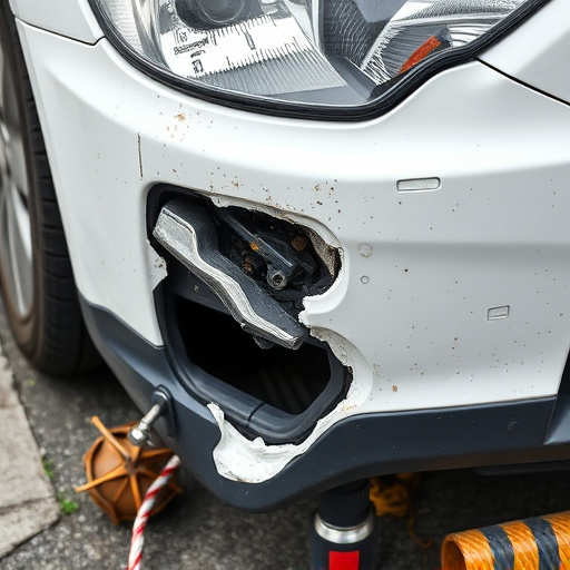 damaged car bumper