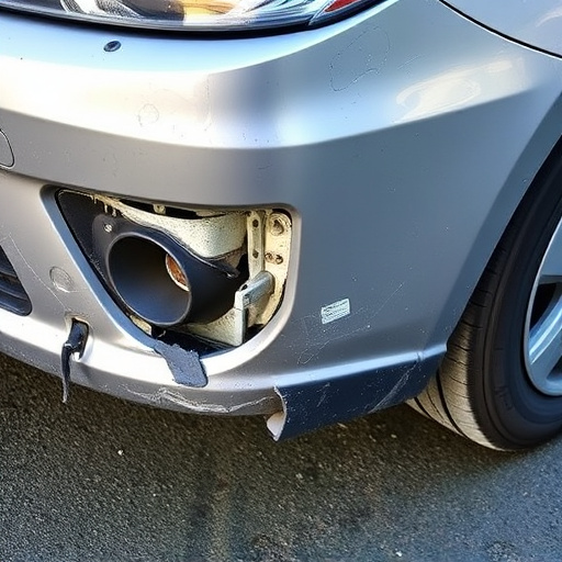 damaged car bumper