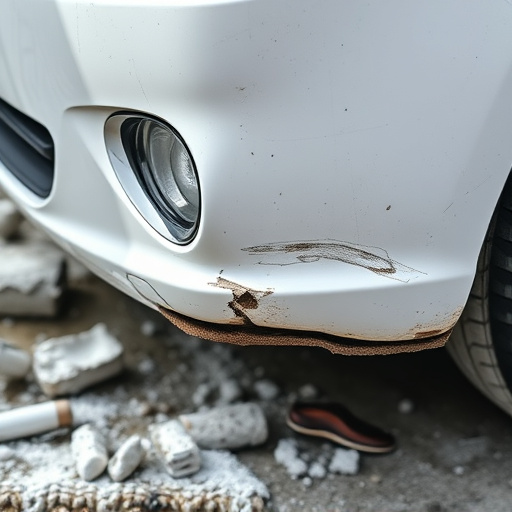 damaged car bumper