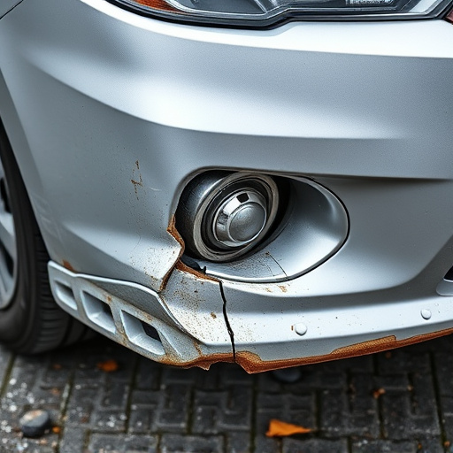 damaged car bumper