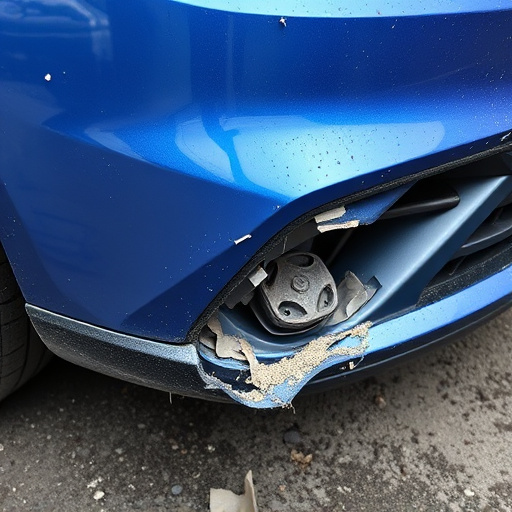 damaged car bumper