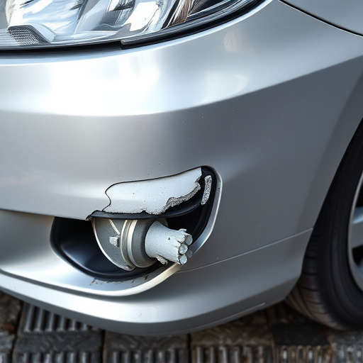 damaged car bumper