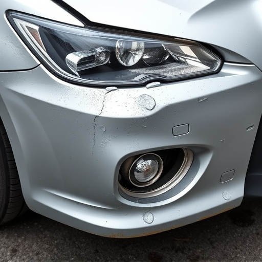 damaged car bumper