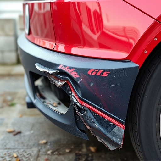 damaged car bumper