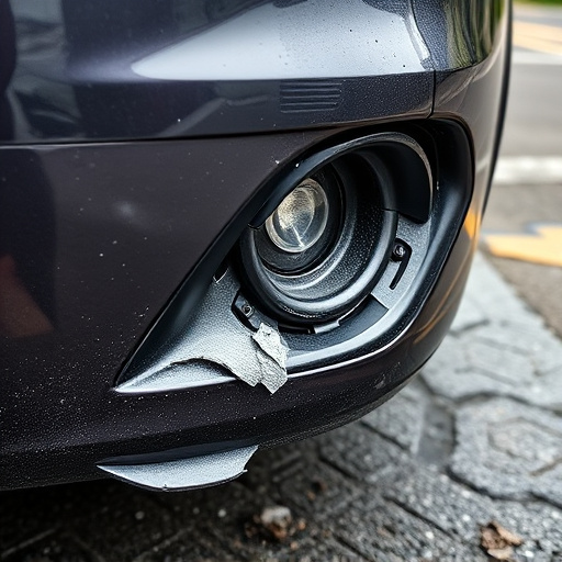 damaged car bumper