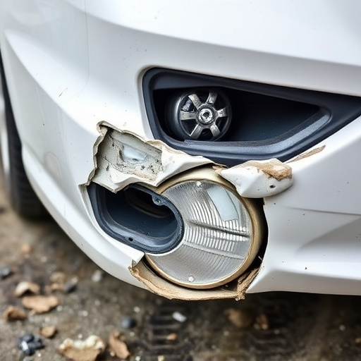 damaged car bumper