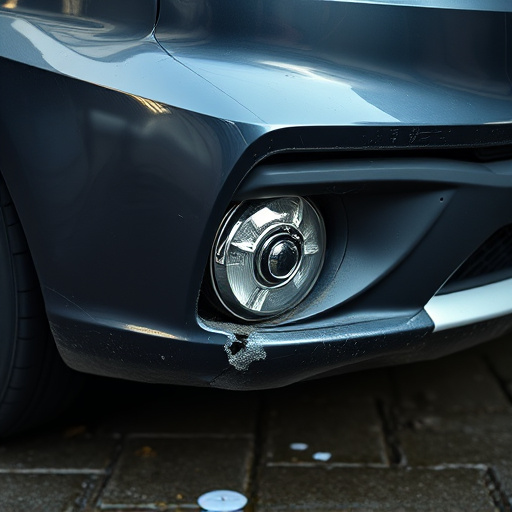 damaged car bumper