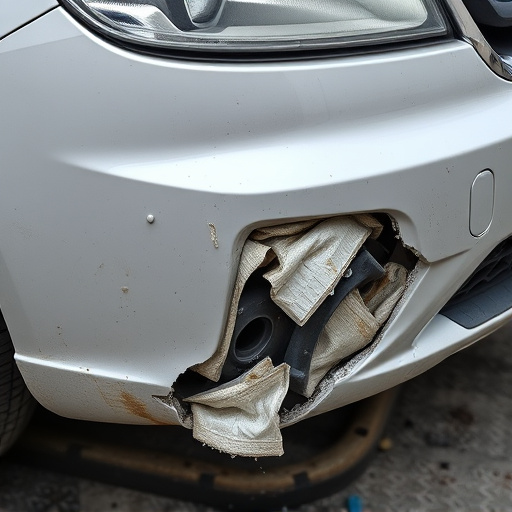 damaged car bumper