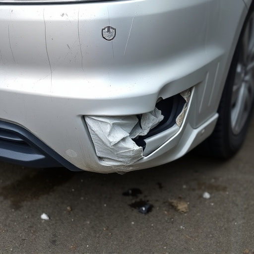 damaged car bumper