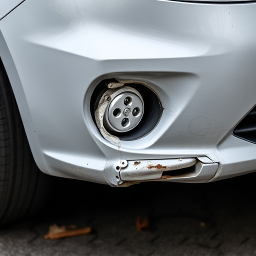 damaged car bumper