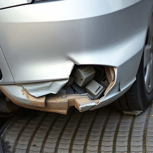 damaged car bumper