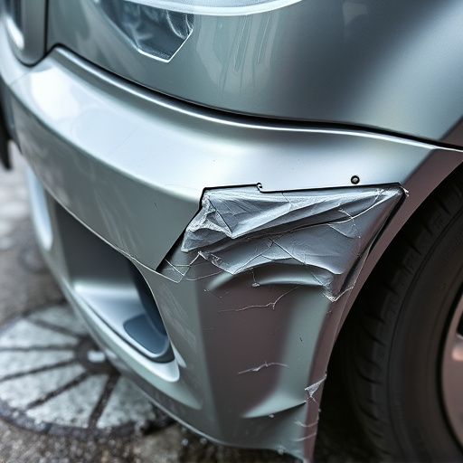 damaged car bumper