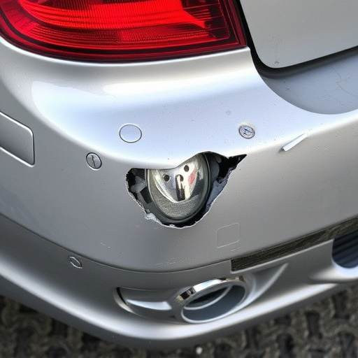damaged car bumper
