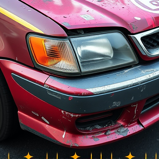 damaged car bumper