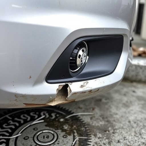 damaged car bumper