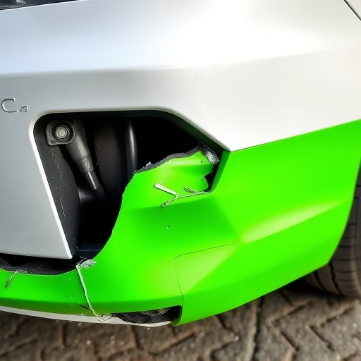 damaged car bumper