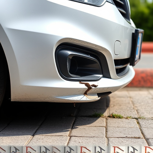 damaged car bumper