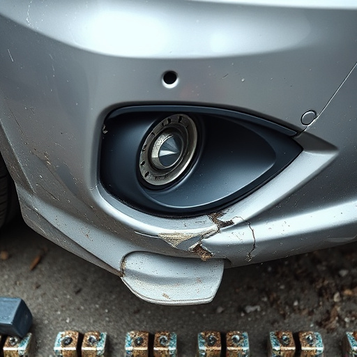 damaged car bumper