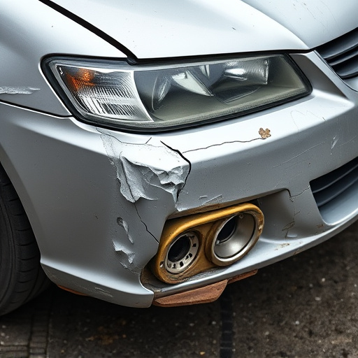 damaged car bumper